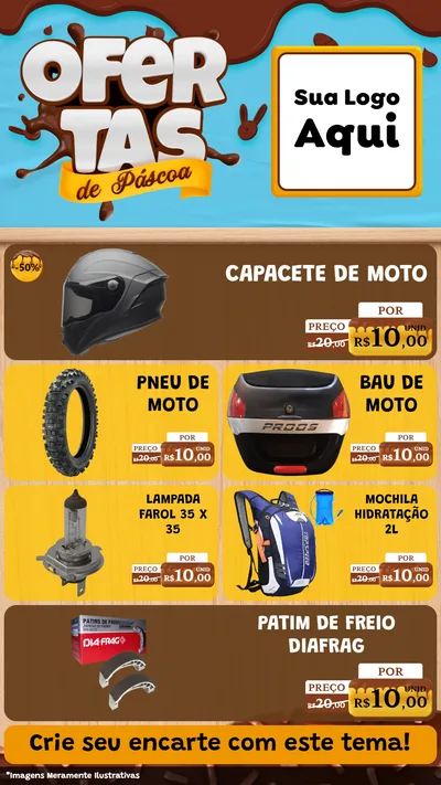 Modelo de TV para TV Vertical com o tema Ofertas de Páscoa para Moto peças