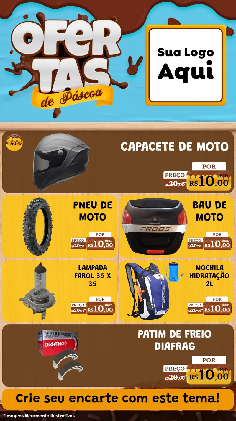 Modelo de TV para TV Vertical com o tema Ofertas de Páscoa para Moto peças