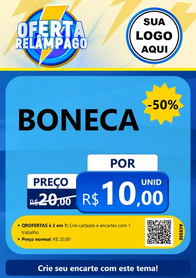 Modelo de Cartaz para Cartaz A4 Vertical com o tema Oferta Relâmpago para Brinquedos