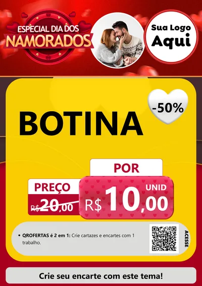 Modelo de Cartaz para Cartaz A4 Vertical com o tema Especial Dia Dos Namorados para Agropecuária