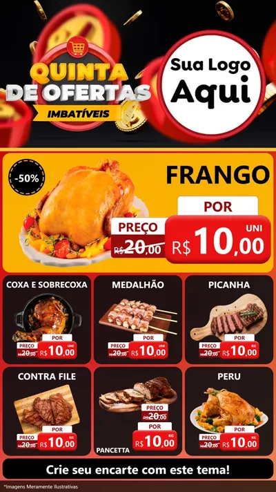 Modelo de Rede Social para Stories com o tema Quinta de Ofertas Imbatíveis para Assados