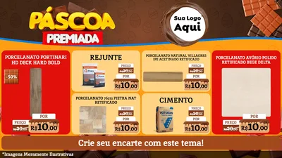 Modelo de TV para TV Horizontal com o tema Páscoa Premiada para Pisos e revestimentos