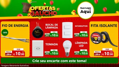 Modelo de TV para TV Horizontal com o tema Ofertas Semana Do Gaúcho para Materiais Elétricos