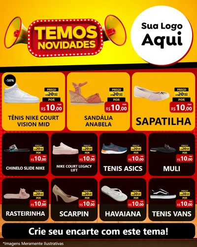 Modelo de Rede Social para Feed Instagram com o tema Temos Novidades para Calçados