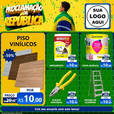 Modelo de Rede Social para Feed Facebook com o tema Proclamação da República para Material para Construção