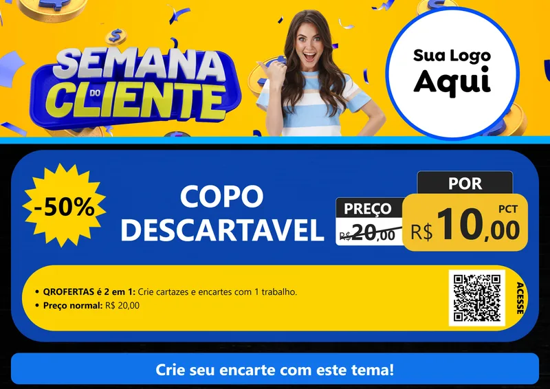 Modelo de Cartaz para Cartaz A4 Horizontal com o tema Semana do Cliente para Embalagens