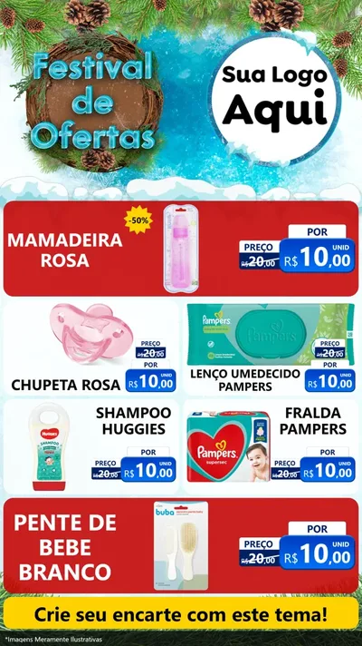 Modelo de TV para TV Vertical com o tema Festival de Ofertas - Inverno para Bebês