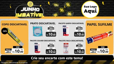 Modelo de TV para TV Horizontal com o tema Junho Imbatível para Embalagens