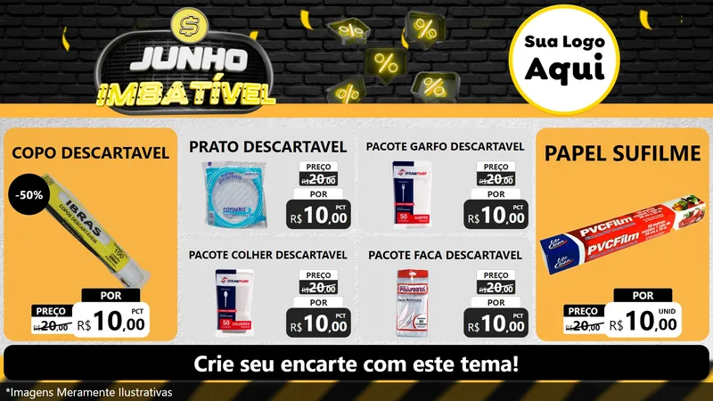 Modelo de TV para TV Horizontal com o tema Junho Imbatível para Embalagens
