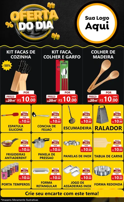Modelo de Encarte para Encarte Grande com o tema Oferta Do Dia para Utilidades Domésticas
