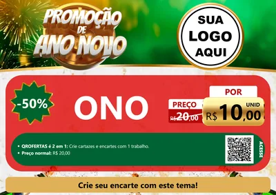 Modelo de Cartaz para Cartaz A4 Horizontal com o tema Promoção de Ano Novo para Óticas