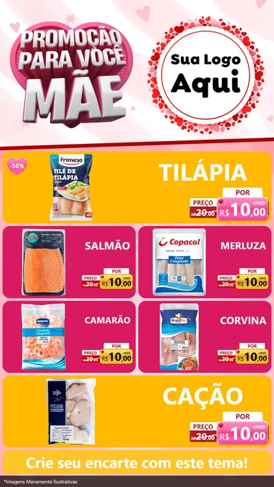 Modelo de TV para TV Vertical com o tema Promoção Para Você Mãe para Peixaria