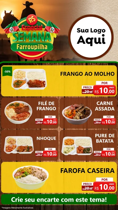 Modelo de TV para TV Vertical com o tema Especial Semana Farroupilha para Restaurante