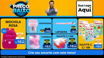 Modelo de TV para TV Horizontal com o tema Preço Baixo para Papelaria