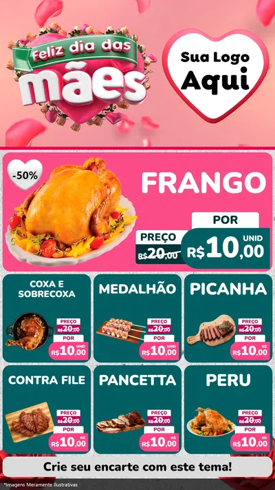 Modelo de Rede Social para Stories com o tema Feliz Dia das Mães para Assados