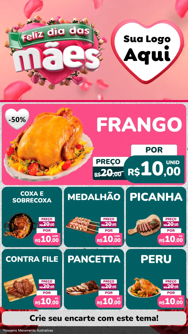 Modelo de Rede Social para Stories com o tema Feliz Dia das Mães para Assados