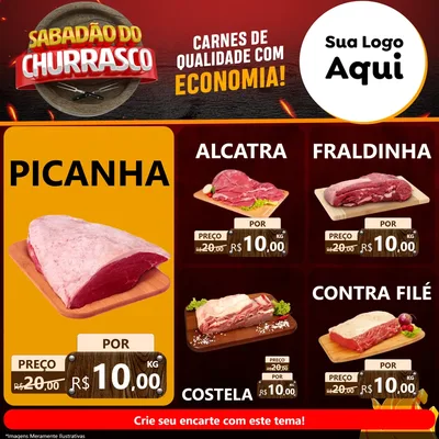 Modelo de Rede Social para Feed Facebook com o tema Sabadão Do Churrasco para Açougue