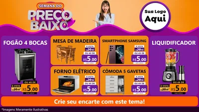 Modelo de TV para TV Horizontal com o tema Semana do Preço Baixo para Móveis e Eletro