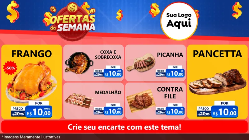 Modelo de TV para TV Horizontal com o tema Ofertas Da Semana para Assados
