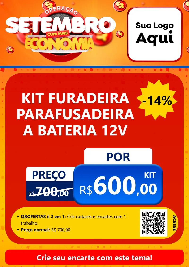 Modelo de Cartaz para Cartaz A4 Vertical com o tema Operação Setembro Com Muita Economia para Maquinas e Ferramentas