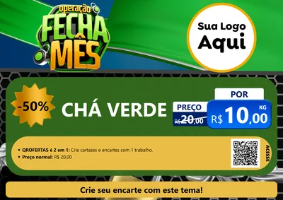Modelo de Cartaz para Cartaz A4 Horizontal com o tema Operação Fecha Mês para Produtos Naturais