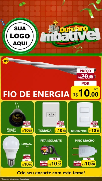 Modelo de Rede Social para Stories com o tema Outubro Imbatível para Materiais Elétricos