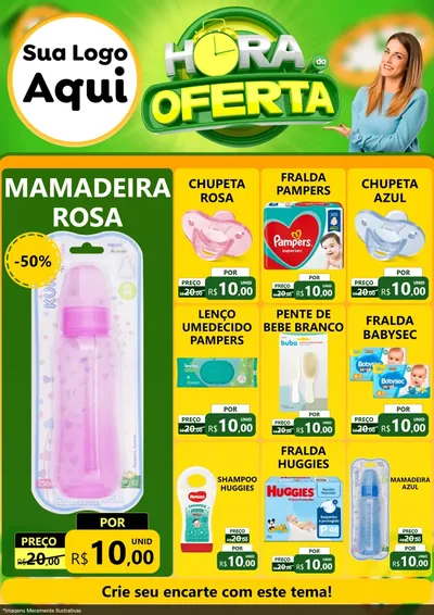 Modelo de Encarte para Encarte A4 Vertical com o tema Hora da Oferta para Bebês