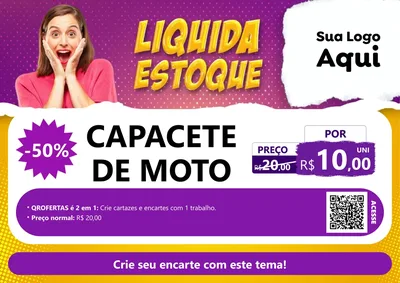 Modelo de Cartaz para Cartaz A4 Horizontal com o tema Liquida estoque para Moto peças