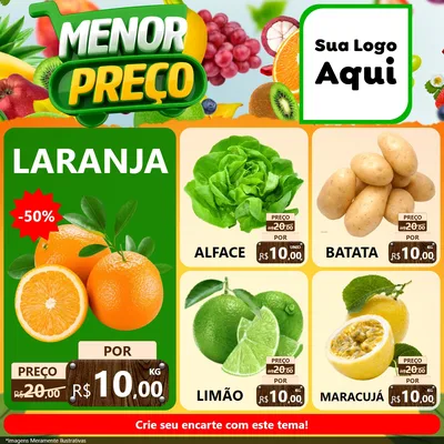 Modelo de Rede Social para Feed Facebook com o tema Menor Preço para Hortifrúti