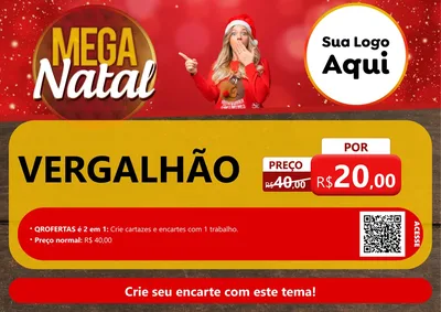 Modelo de Cartaz para Cartaz A4 Horizontal com o tema Mega Natal para Ferragens