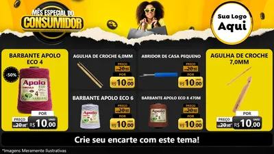Modelo de TV para TV Horizontal com o tema Mês Especial do Consumidor para Armarinho e Aviamentos