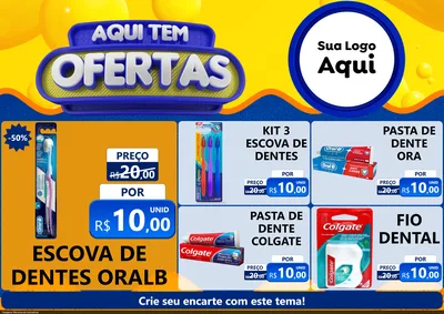 Modelo de Encarte para Encarte A4 Horizontal com o tema Aqui Tem Ofertas para Higiene Pessoal