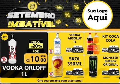 Modelo de Encarte para Encarte A4 Horizontal com o tema Setembro Imbatível para Distribuidora de bebidas