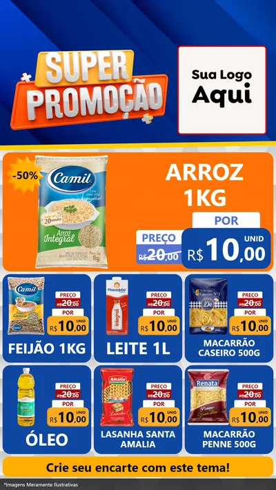 Modelo de Rede Social para Stories com o tema Super Promoção para Supermercado