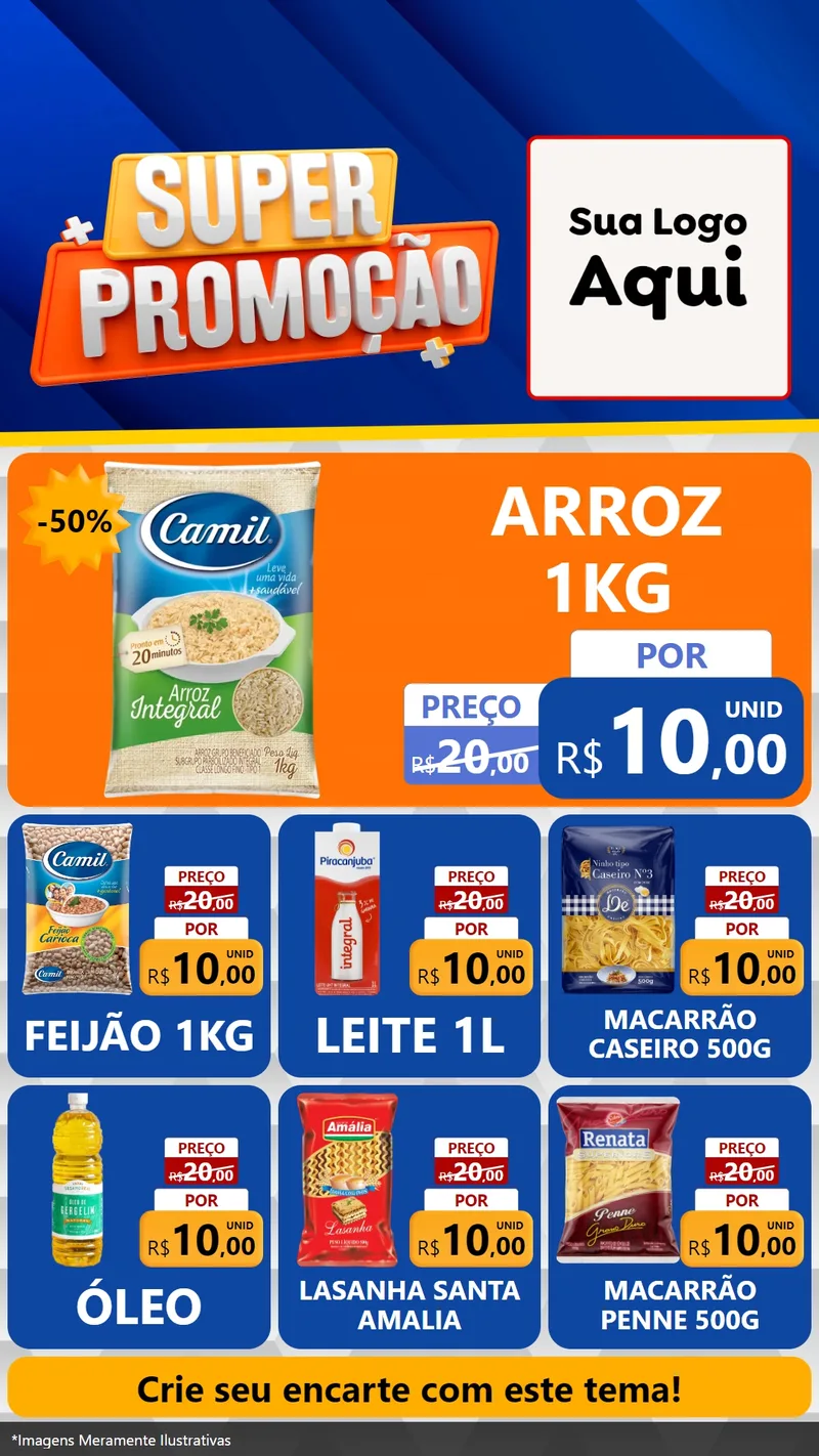 Modelo de Rede Social para Stories com o tema Super Promoção para Supermercado