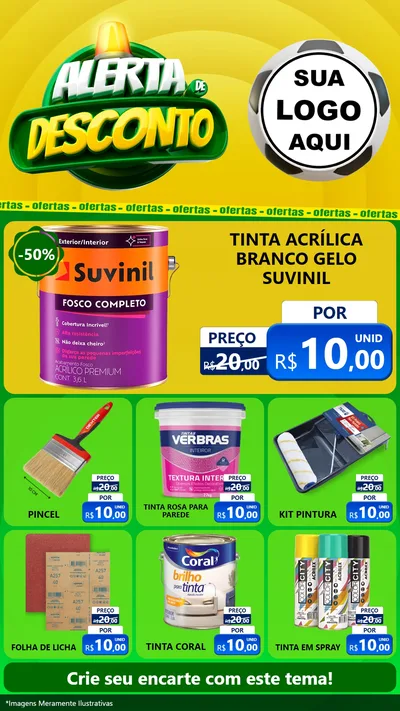 Modelo de Rede Social para Stories com o tema Alerta de Desconto para Tintas e Ferramentas