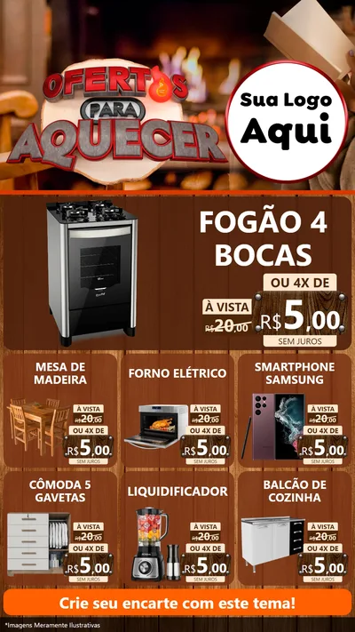 Modelo de Rede Social para Stories com o tema Ofertas Para Aquecer para Móveis e Eletro
