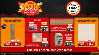 Modelo de TV para TV Horizontal com o tema Oferta do Dia - Só hoje, Aproveite! para Pisos e revestimentos