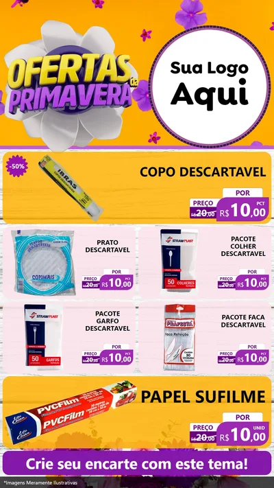 Modelo de TV para TV Vertical com o tema Ofertas Da Primavera para Embalagens
