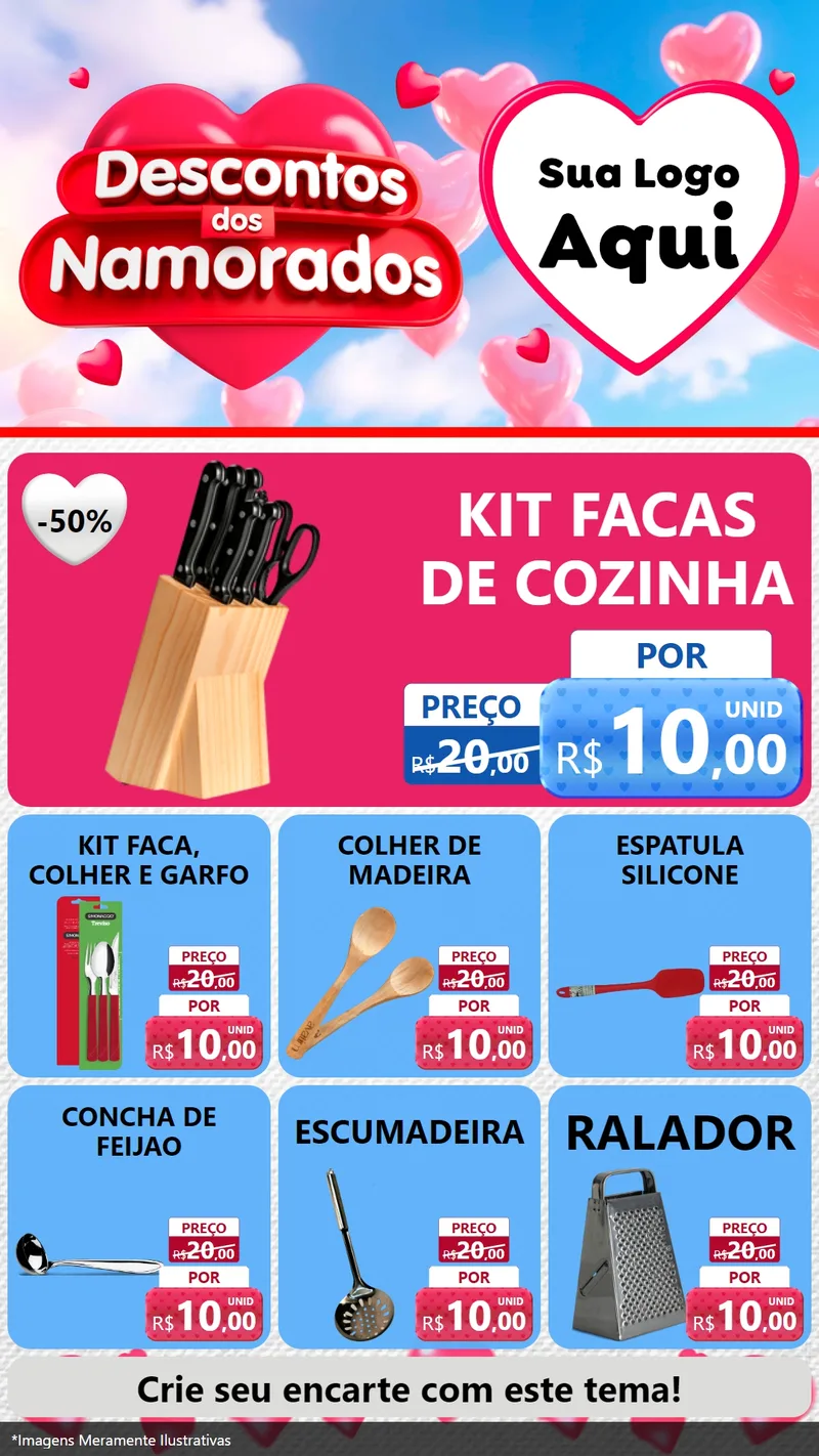 Modelo de Rede Social para Stories com o tema Descontos dos Namorados para Utilidades Domésticas