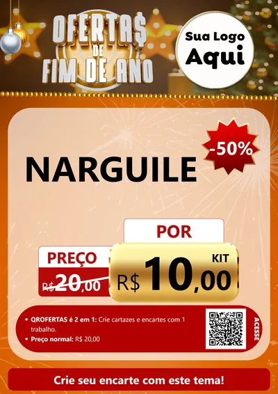 Modelo de Cartaz para Cartaz A4 Vertical com o tema Ofertas de Fim de Ano para Tabacaria