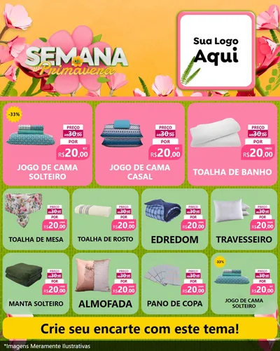 Modelo de Rede Social para Feed Instagram com o tema Semana da Primavera para Cama, Mesa e Banho