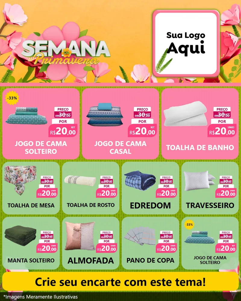 Modelo de Rede Social para Feed Instagram com o tema Semana da Primavera para Cama, Mesa e Banho