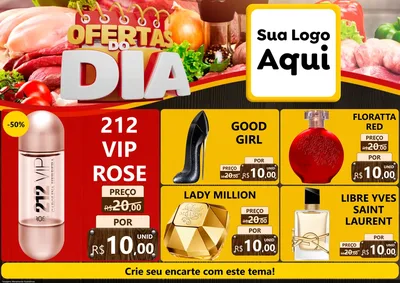 Modelo de Encarte para Encarte A4 Horizontal com o tema Ofertas do Dia para Perfumes