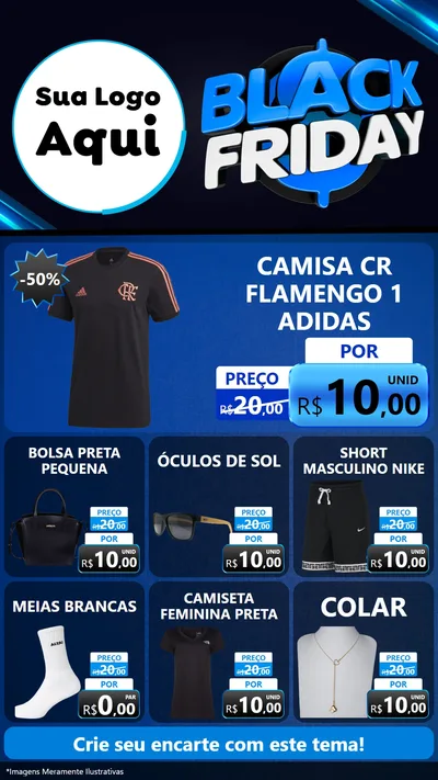 Modelo de Rede Social para Stories com o tema Black Friday para Roupas e acessórios