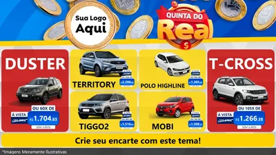 Modelo de TV para TV Horizontal com o tema Quinta do Real para Concessionaria de Carros