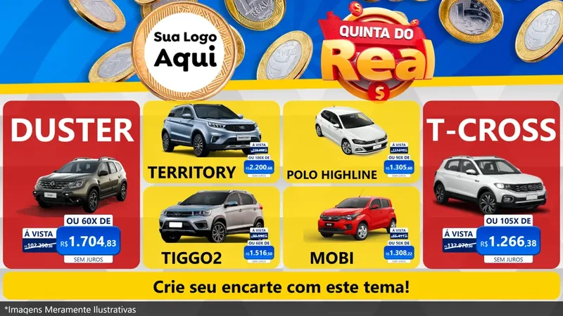Modelo de TV para TV Horizontal com o tema Quinta do Real para Concessionaria de Carros