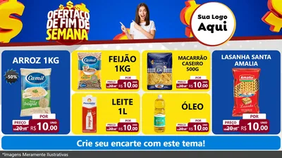 Modelo de TV para TV Horizontal com o tema Ofertaço de Fim de Semana para Supermercado