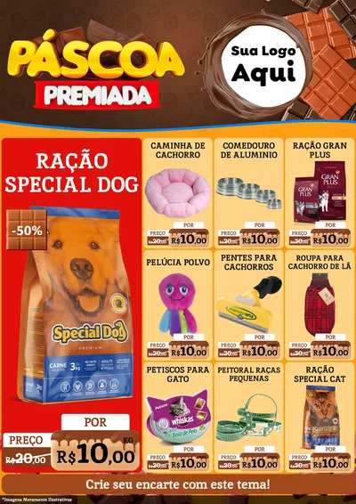 Modelo de Encarte para Encarte A4 Vertical com o tema Páscoa Premiada para Pet Shop