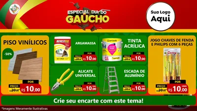 Modelo de TV para TV Horizontal com o tema Especial Dia do Gaúcho para Material para Construção